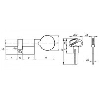 Цилиндровый механизм FUARO D PRO 502/110 CP "Хром"