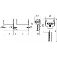 Цилиндровый механизм FUARO R 602/60 BBP "Золото"