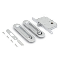 Ручка с замком для раздвижных дверей PALLADIUM 01 BK CP