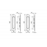 Ручки для раздвижных дверей PUNTO Soft LINE SL-010 AB 